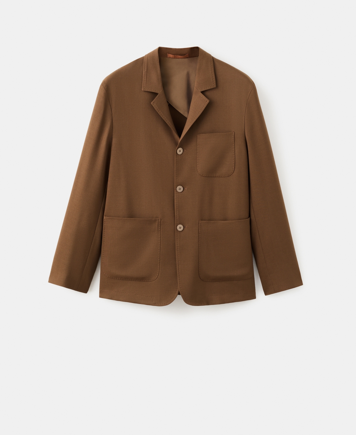 Mango Men's Italian Virgin Wool Flannel Suit Jacket