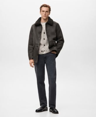 Men's Faux-Shearling Suede Jacket