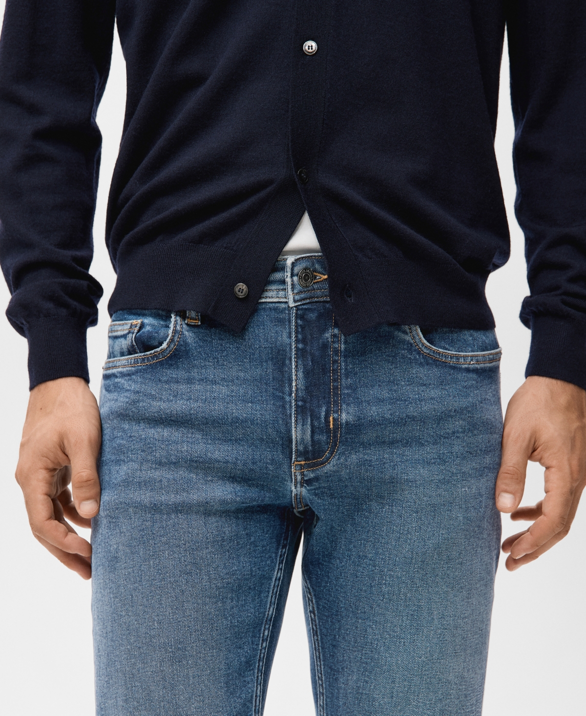 Mango Men's Jan Slim-Fit Faded Medium-Wash Jeans