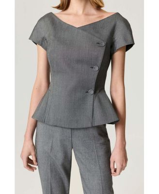 Women's Double-Breasted V-Neck Tailored Vest