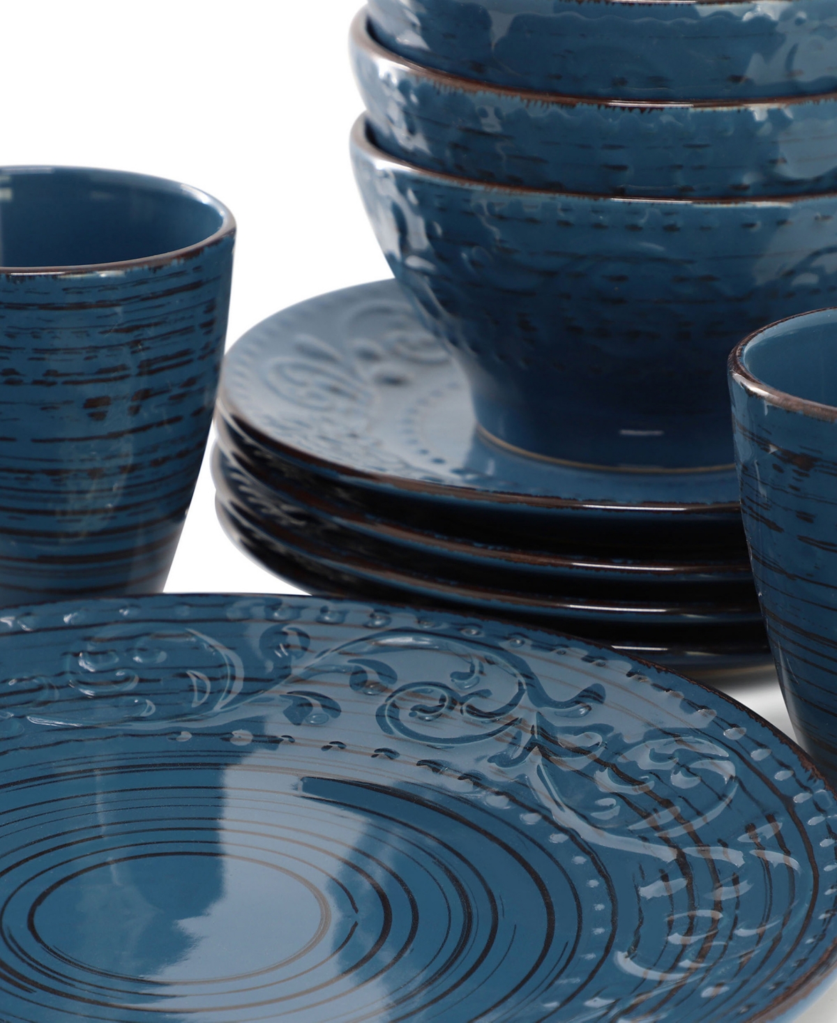 Elama Malibu 16-Pc. Dinnerware Set, Service For 4