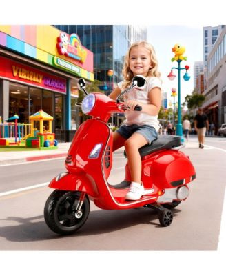 6V 2 MPH Kids Ride-On Motorcycle with Training Wheels, Foot Pedal Drive & MP3 Player