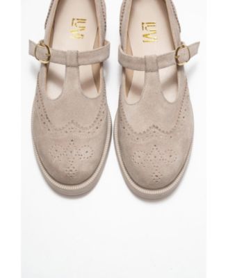 Women Janney Leather Strap Loafers