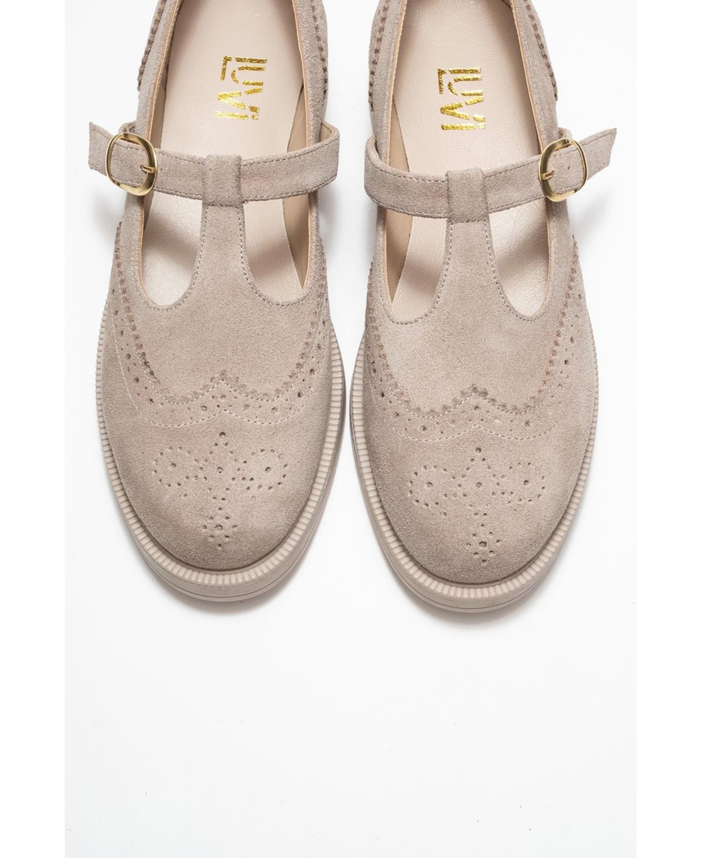 Женские туфли Forever & Always Shoes Janney Leather Strap, цвет: Бежевый замшевый кожаный — фото 3