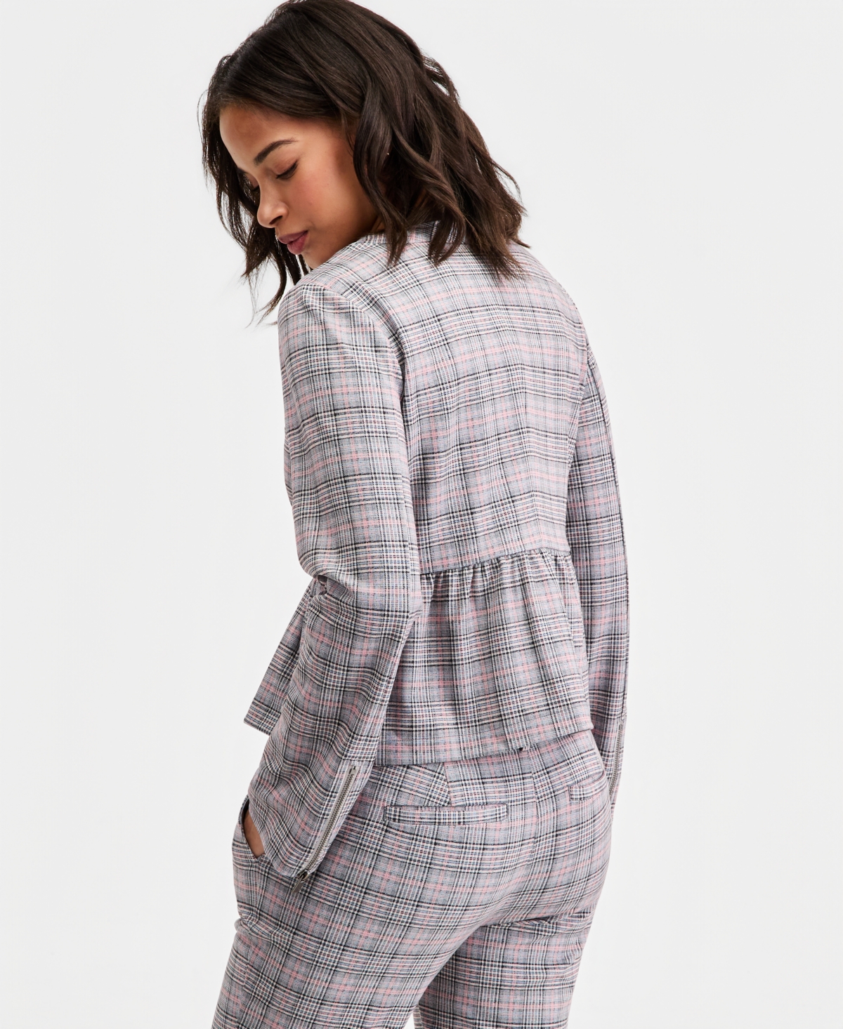 Liverpool Los Angeles Women's Glen Plaid Peplum Jacket