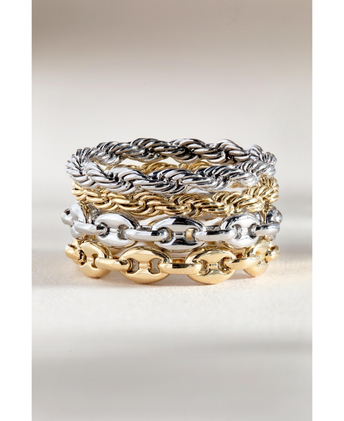 Alex and Ani Frozen French Rope Chain Ring