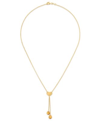 Garnet (2-3/8 ct. t.w.) Polished Heart Lariat Necklace in 14k Gold Over Sterling Silver (Also Available in Citrine)