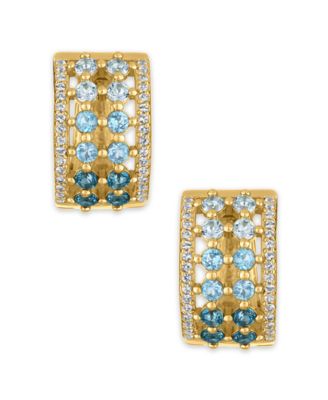 Multi-Gemstone (2 ct. t.w.) Huggie Hoop Earrings in 14k Gold Over Sterling Silver (Also Available in Amethyst)