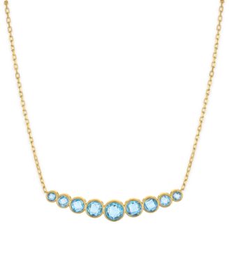 Amethyst (6-7/8 ct. t.w.) Bezel Set Smile Necklace in 14k Gold Over Sterling Silver (Also Available in Sky Blue Topaz)