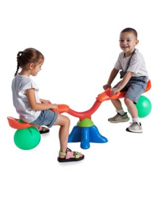 Kids Seesaw, Sit and Spin Teeter Totter with Handles and 55 lb Capacity per Seat for Ages 3+, Multi-Colored