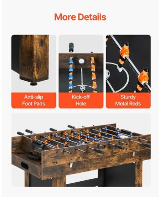 3-in-1 Combo Game Table, 54" Air Hockey, Ping Pong and Foosball Multi-Game Table for Family Game Rooms