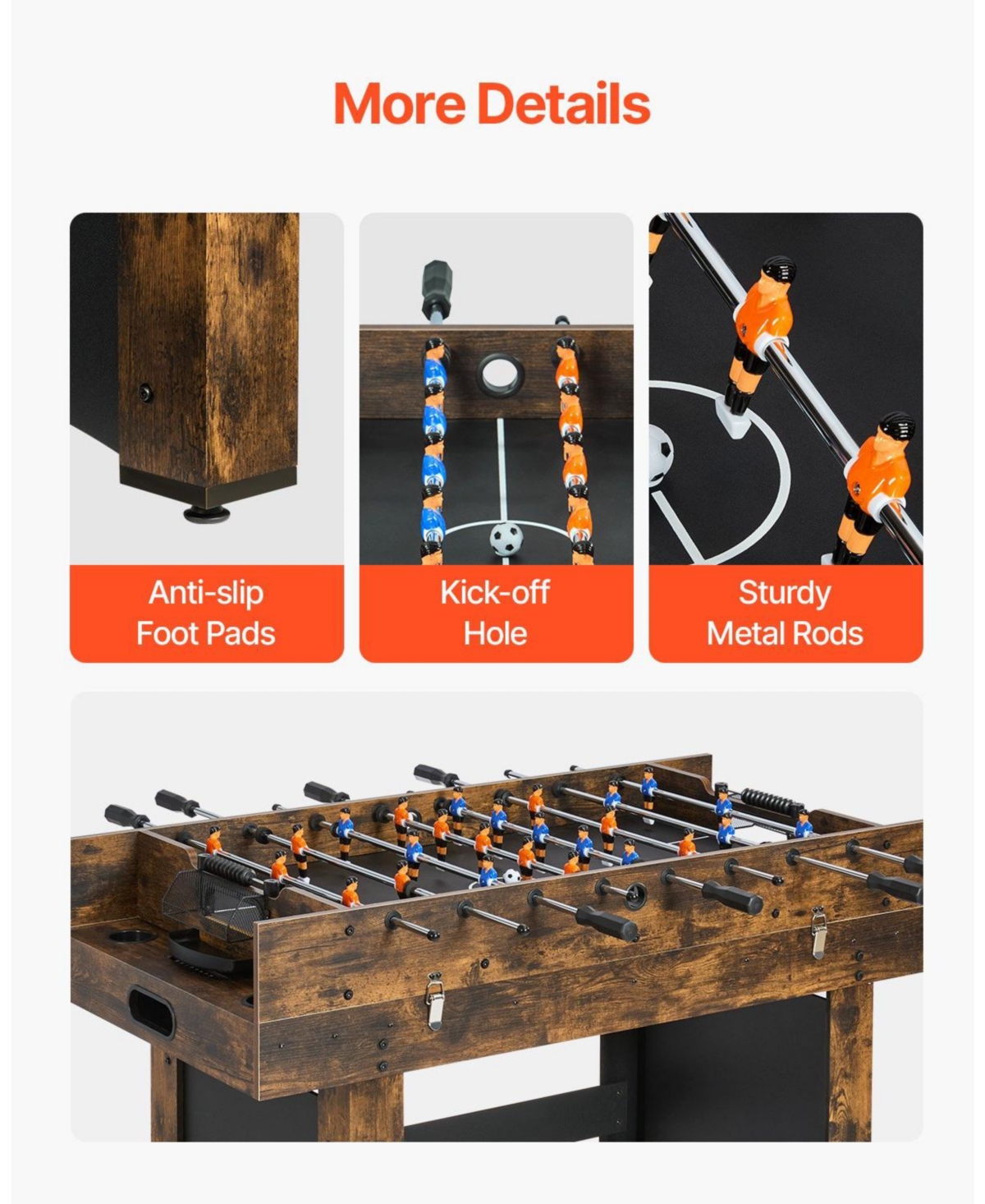 Mecale 3-in-1 Combo Game Table, 54" Air Hockey, Ping Pong and Foosball Multi-Game Table for Family Game Rooms