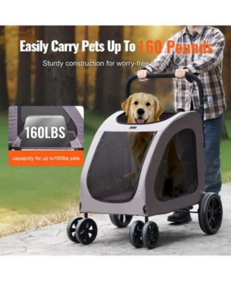 Heavy-Duty Pet Stroller with Adjustable Handle, Holds up to 160 lbs.