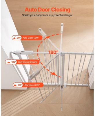 Adjustable Pressure-Mount Safety Gate, 26"-40" Wide, 36" High
