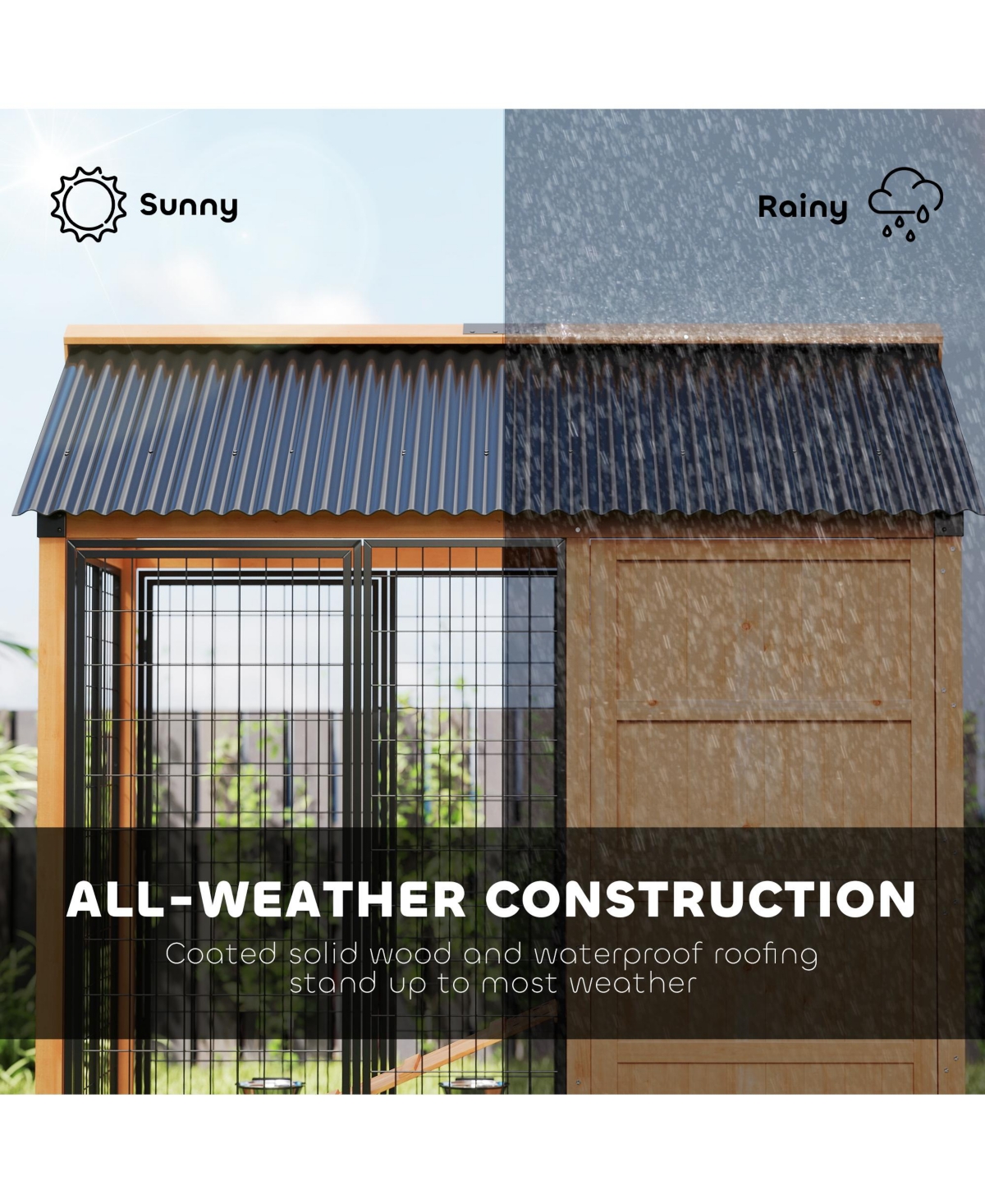 PawHut Extra Large Dog House with Activity Platform, Storage Cabinet