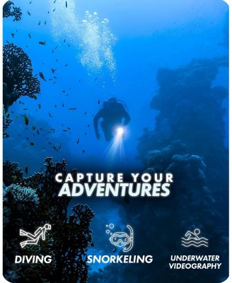 DiveRig4 Diving Rig Bundle with Waterproof LED Light - Compatible with GoPro HERO Series and DJI Osmo Action Cam