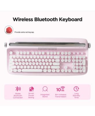 ACTTO B503 Wireless Keyboard Retro Bluetooth Aesthetic Typewriter Style Keyboard with Integrated Stand