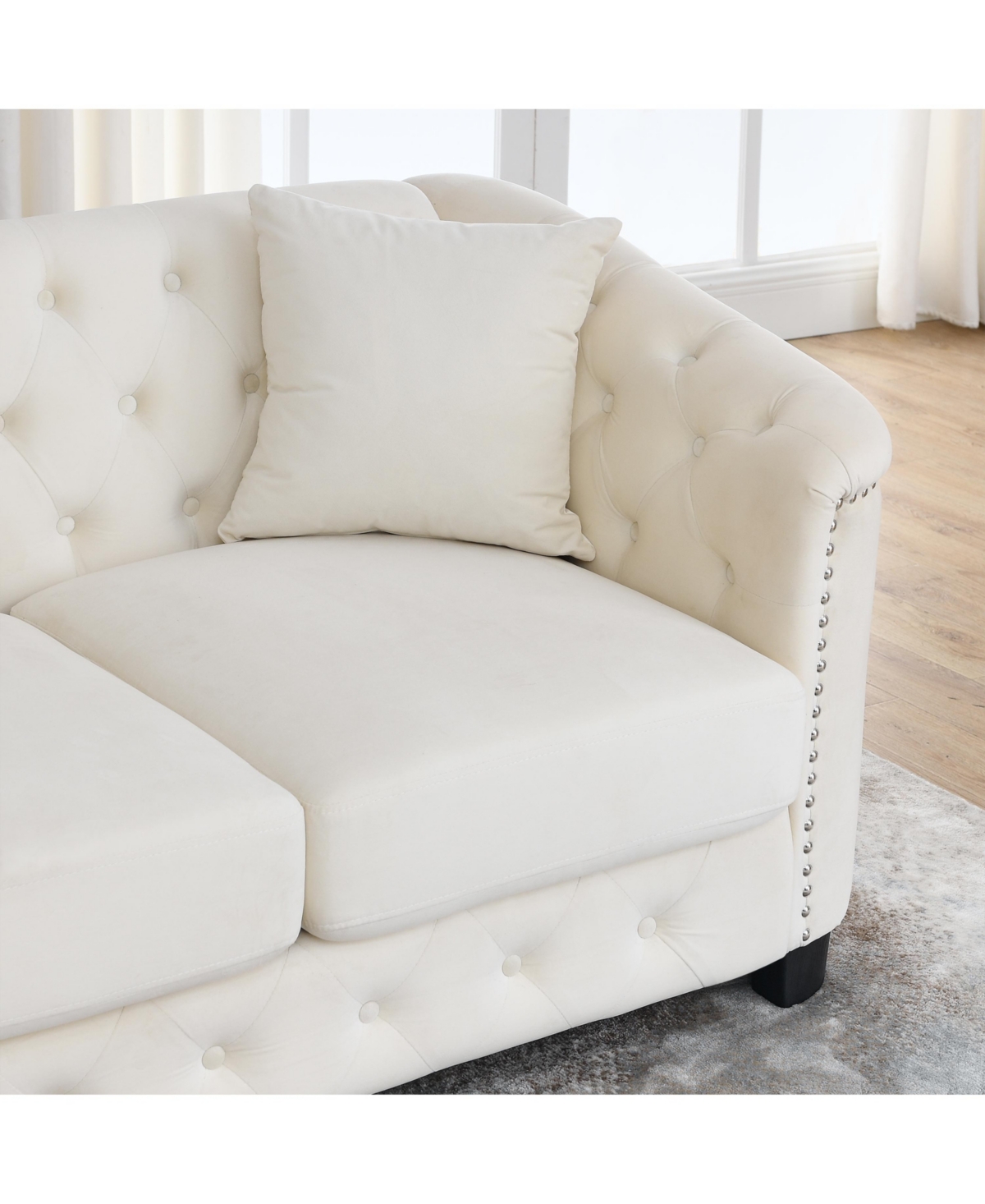 Streamdale Furniture 3-seater + 3-seater Combination sofa.Velvet beige