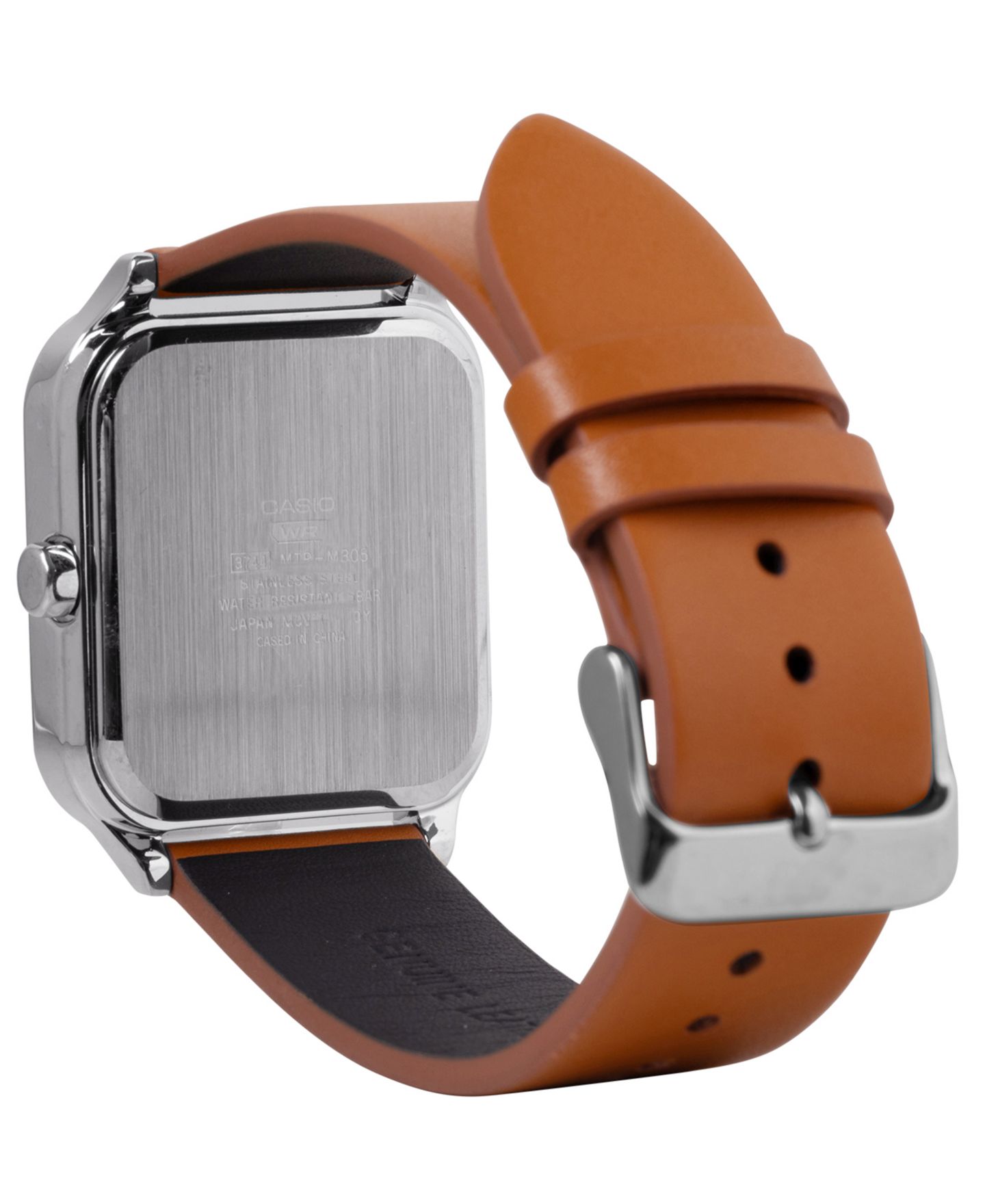 Мужские часы Casio Japanese Quartz Brown Leather Watch 34mm — фото 3
