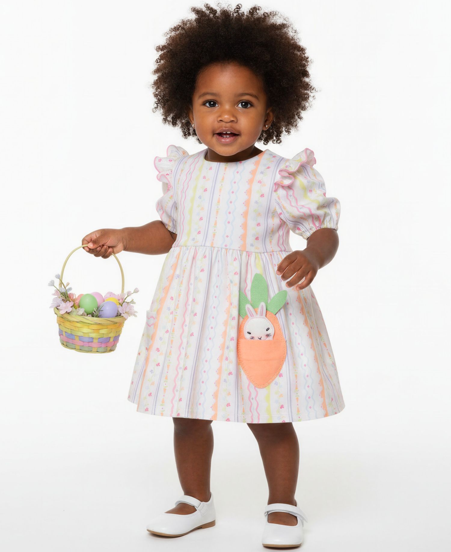 Baby Girls' Carrot Pocket Easter Dress and Bloomers