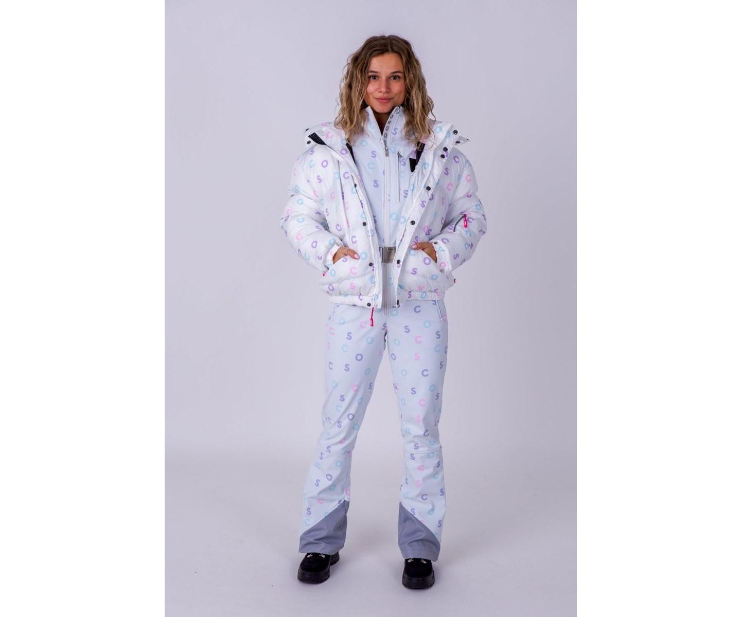 Женская куртка OOSC White Print Chic Puffer, цвет: Белый — фото 5