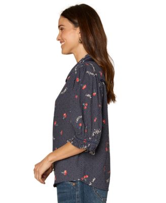 Women's Printed Collared Top