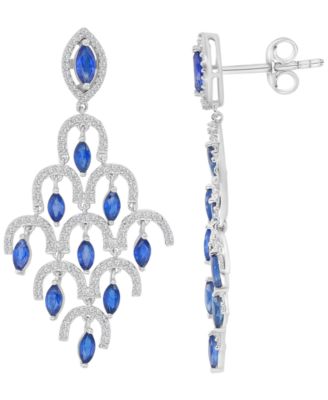 Blue Sapphire (2.82 ct. t.w.) & Diamond Dangling Earrings