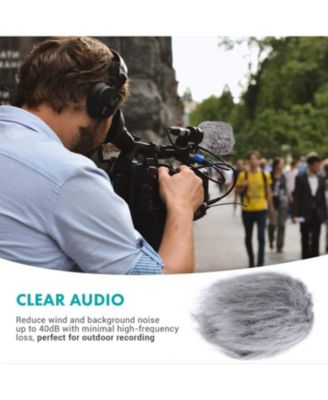 WS1 Furry Outdoor Microphone Windscreen Muff for Small Compact Microphones up to 2.5 X 40mm (L x D)