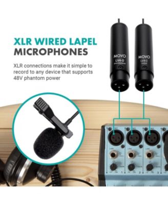 LV4-C Cardioid XLR Lavalier Microphone - Phantom Powered
