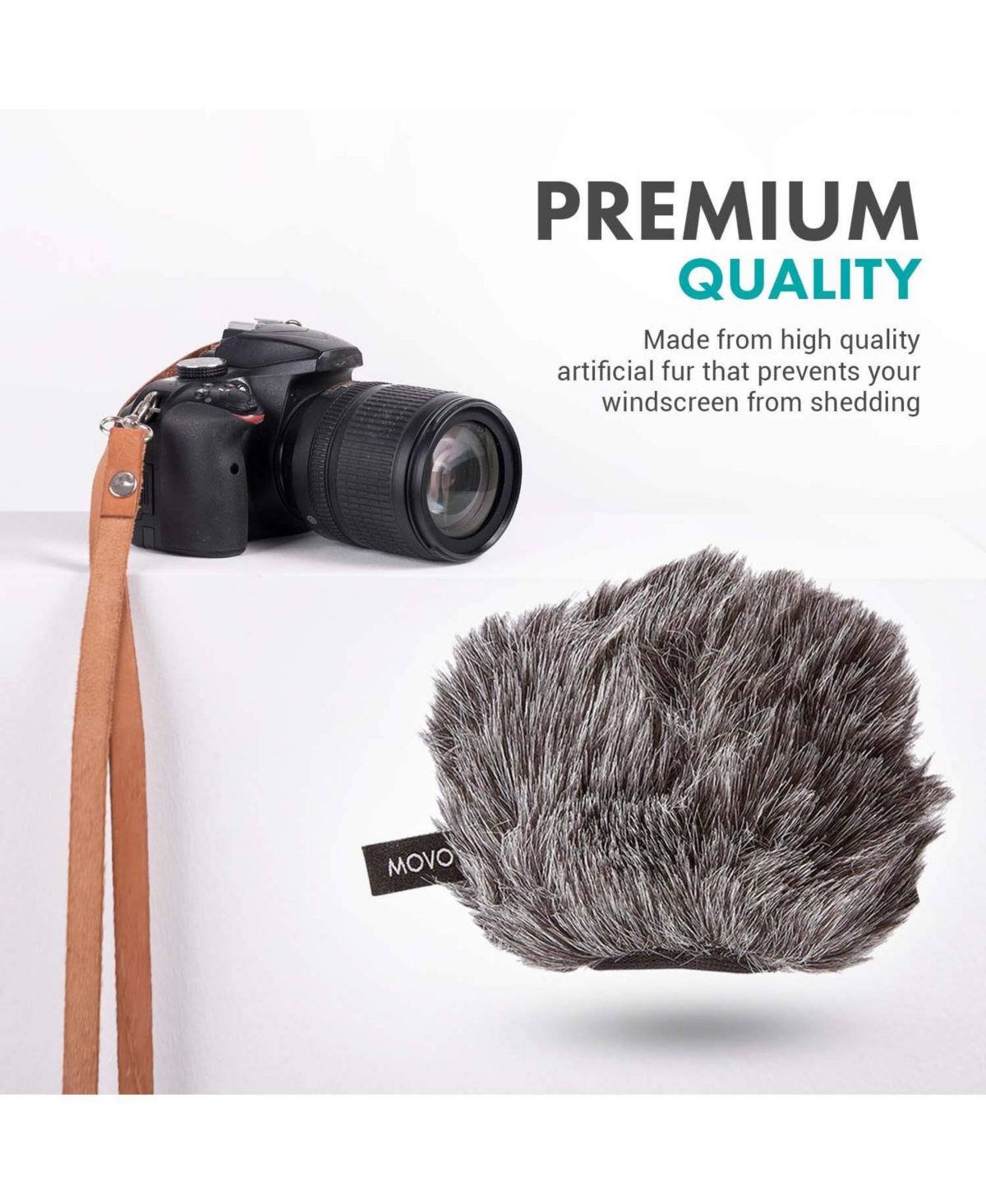Movo Ws-G9 Furry Outdoor Microphone Windscreen Muff for Portable Digital Recorders up to 3 X 1.5"