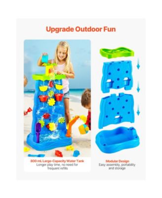 Sand and Water Table for Toddlers, Double-Sided Kids Activity Waterfall Playset with 37PCS Accessories