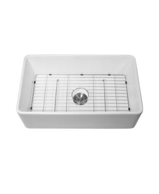 30x20x9-Inch Porcelain Ceramic Farmhouse Apron Front Single Bowl Kitchen Sink