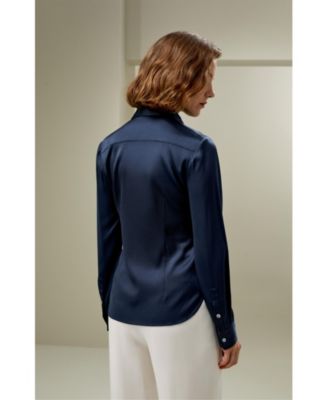 Women's Elegant Silhouette Silk Shirt