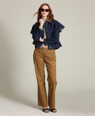 Women's Denim Cape Spread Collar Jacket