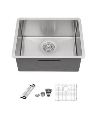 23x18x9inch Undermount Kitchen Sink Single Bowl Stainless Steel 16 Gauge Deep Basin