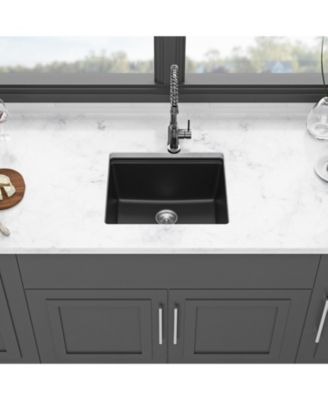 21x18x9.65inch Black Granite Composite Undermount Workstation Kitchen Sink