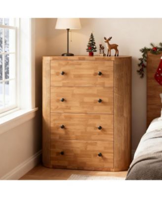 Tall Night Stand for Bedroom, Brown