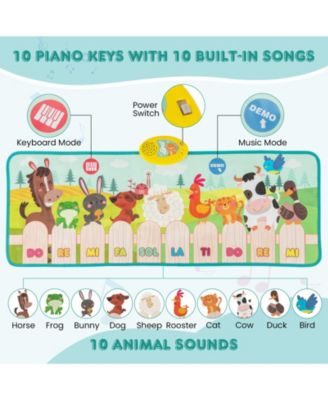 Interactive Kids Piano Mat with Animal Sounds for Playtime