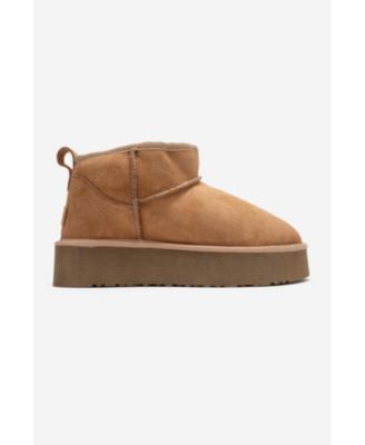 Women Havana Leather Platform Ankle Boot