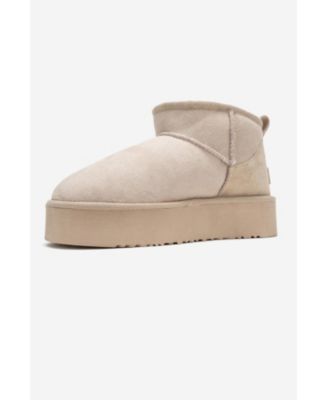 Women Havana Leather Platform Ankle Boot