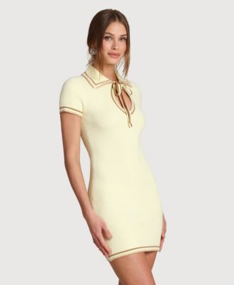 Women's Blanket Stitch Spread Collar Mini Dress