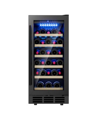 15-in 28Bottles Built-in/Freestanding Indoor Beverage Refrigerator in Black with Glass Door