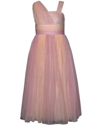 Girls' 7-16 Asymmetrical Sequin Detail Ball Gown