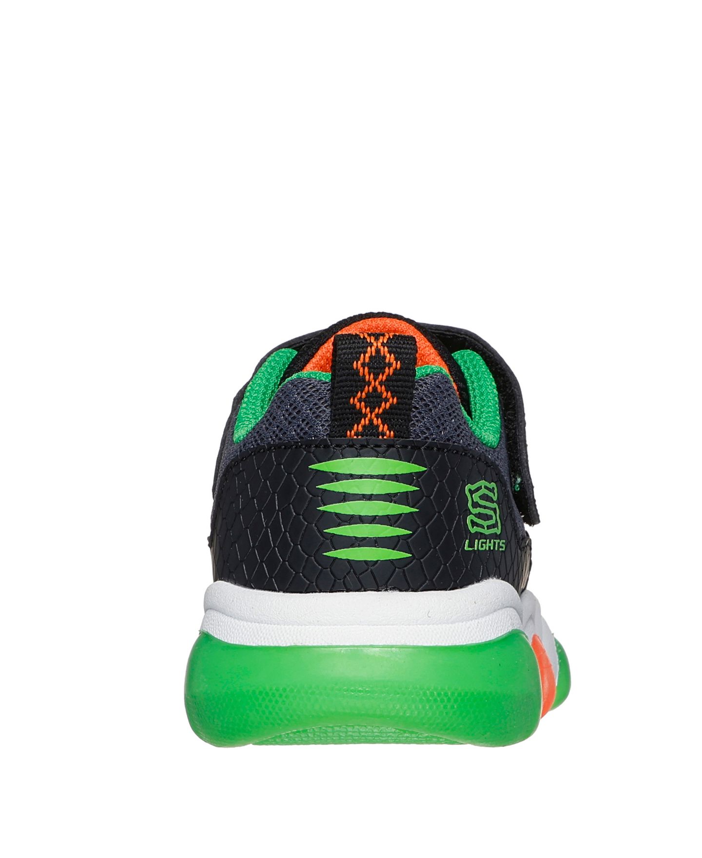 Детские кроссовки Skechers Mighty Glow 2.0 Dino Bolt со светом на липучках, цвет: Чёрный / Белый — фото 4