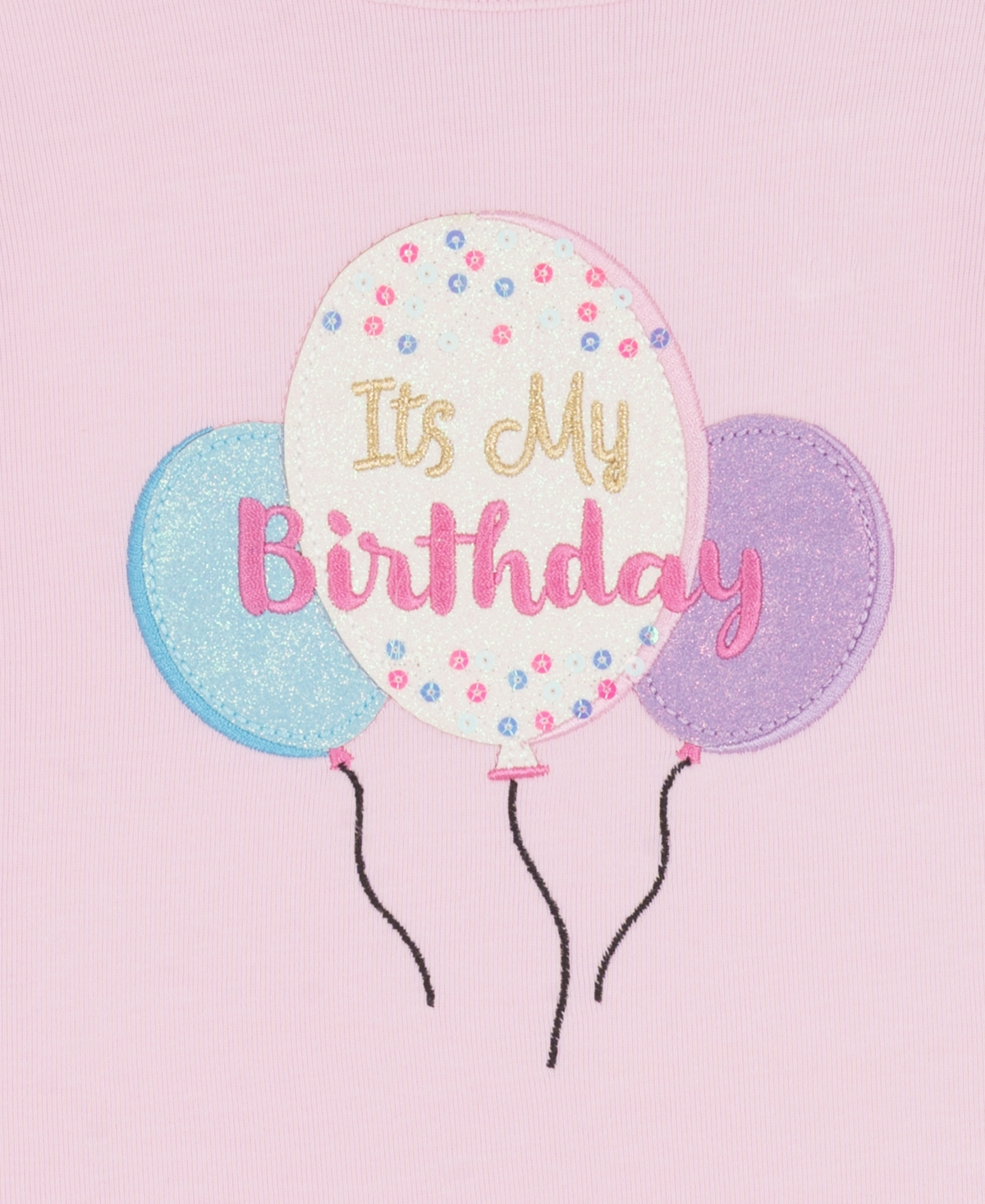 Rare Editions Girls' 2T-6X Short-Sleeve Birthday Top and Skirt, 2-Piece Set