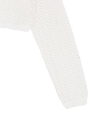 Girls' 7-16 Crochet Knit Long-Sleeve Cardigan