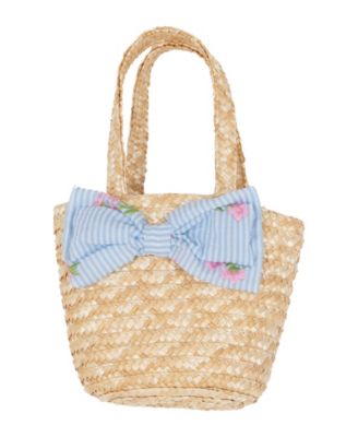 Girls' 7-16 Smocked Bodice Square Neck Dress and Bag, 2-Piece Set