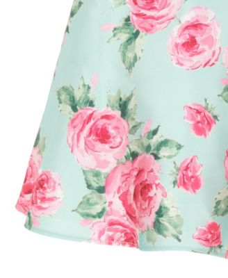 Girls' 2T-6X Printed Mikado Round Neck Bow Dress