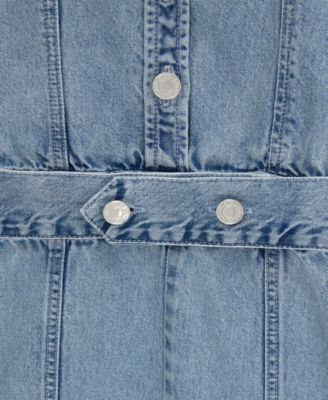 Girls' 7-16 Short-Sleeve Denim Dress