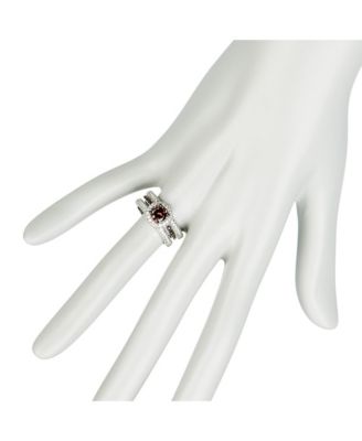 Cubic Zirconia White Floral Sterling Silver Ring